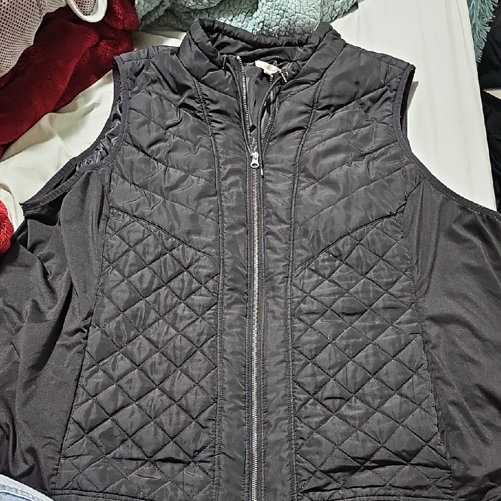 Maurices Black Quilted Vest